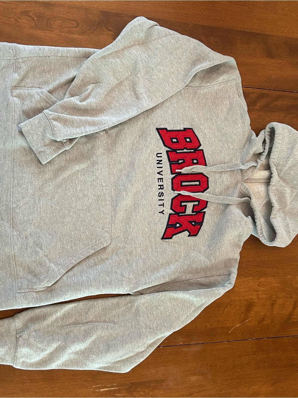 Gray Men's Sweater with Red Brock University embroidery